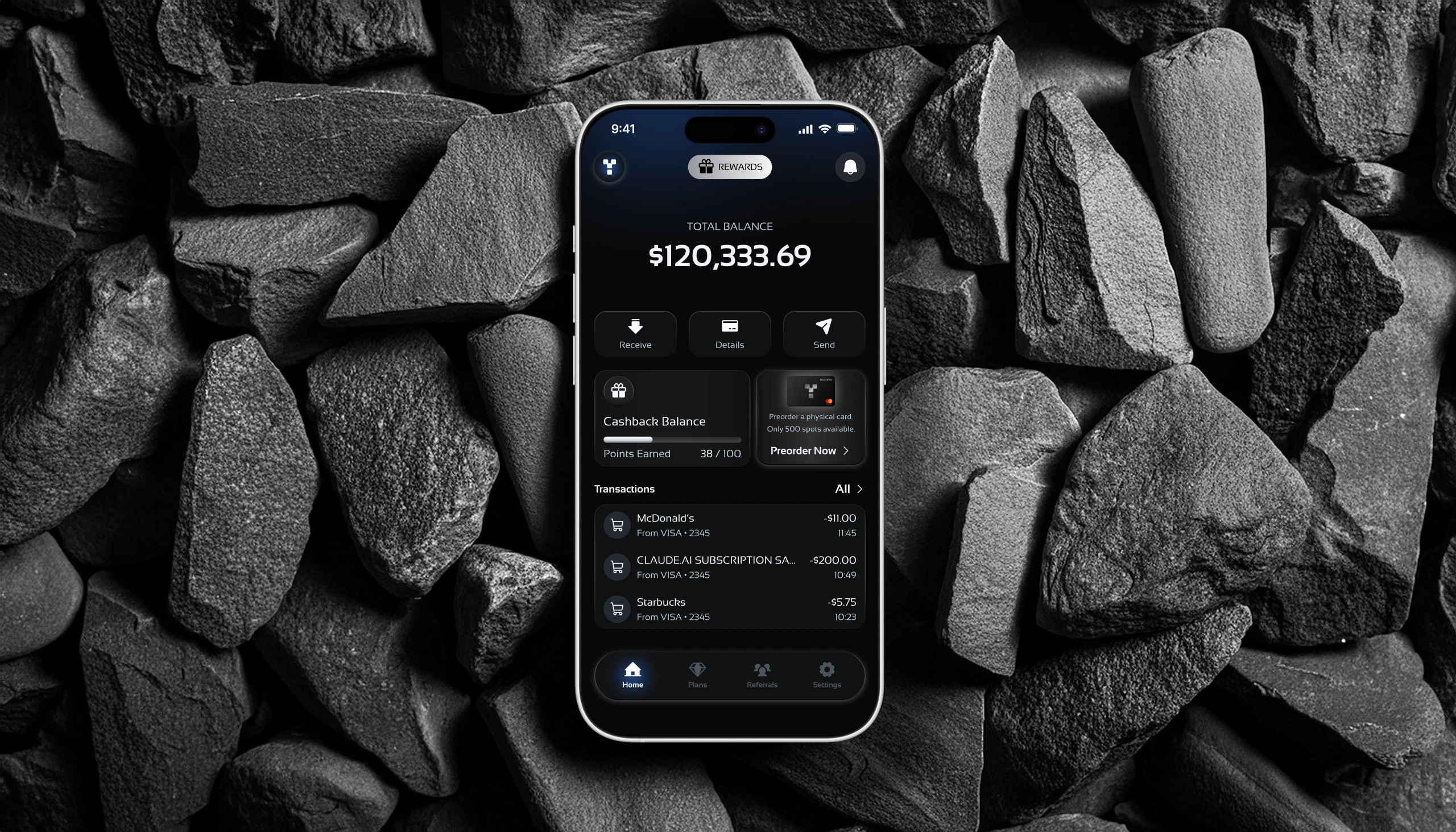 ToonPay — laptop mockup on dark desk